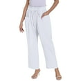thumbnail image 6 of White Womens Sweatpants Women's Linen Wide Leg Pants Casual Loose High Waist Beach Haren Pants Pockets Sweatpants Womens Fashion, 6 of 6