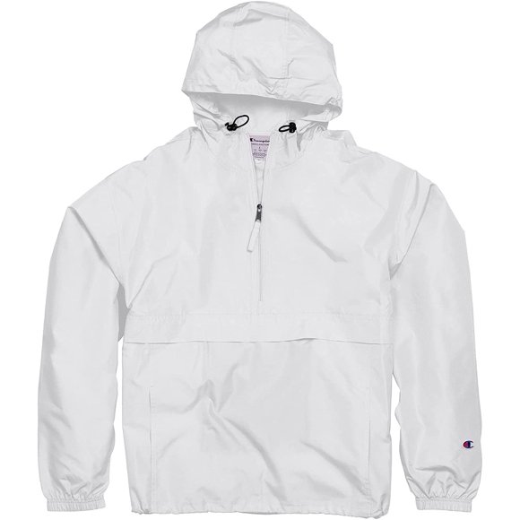 Champion Mens Packable Anorak 14 Zip Jacket, XL, White
