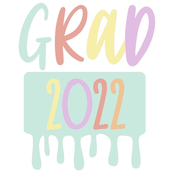 Class Of 2022 Bedroom Classroom 20" x 24" Multicolored Décor Sticker 2022 Grad Lettering Art Design Removable Vinyl Home Living Room Wall Decal - Easy To Apply Adhesive Graduation Wall Decoration