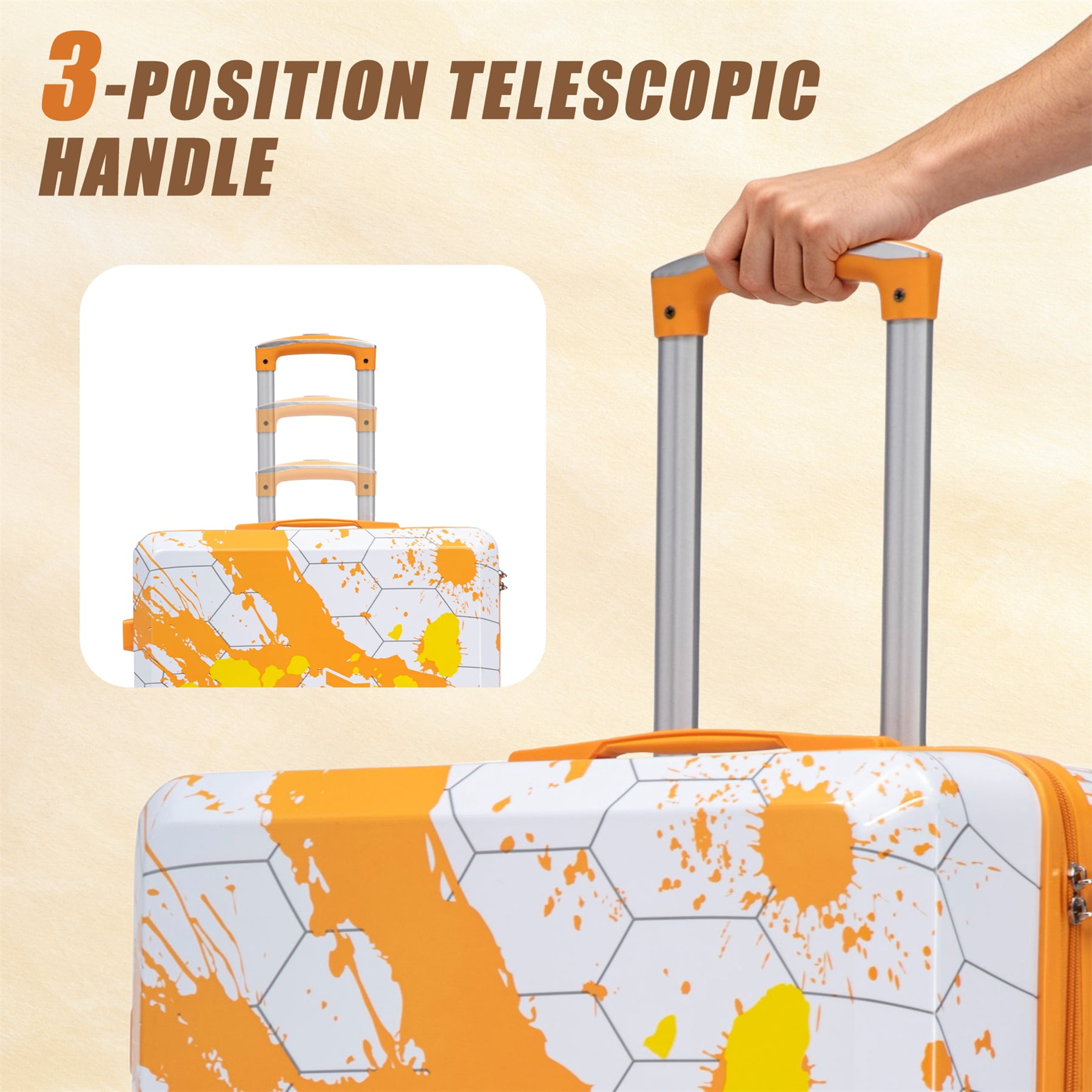 Alvantor 28" Luggage Hardside Suitcase With Spinner Wheels,Lightweight Luggage with TSA Lock Orange