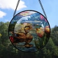 thumbnail image 2 of Personalized Duck Stained Glass Suncatcher Window Hanging, Duck Hand-Painted Glass Panel Wall Home Decor, Duck Garden Decor Ad6iUN, 2 of 5
