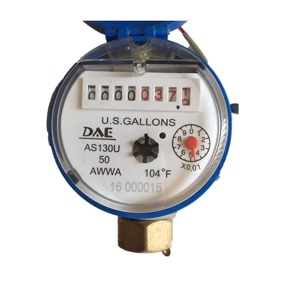 Medidor de agua DAE AS130U-50P 1/2 pulgada con salida de pulsos, 1.7 m³/h