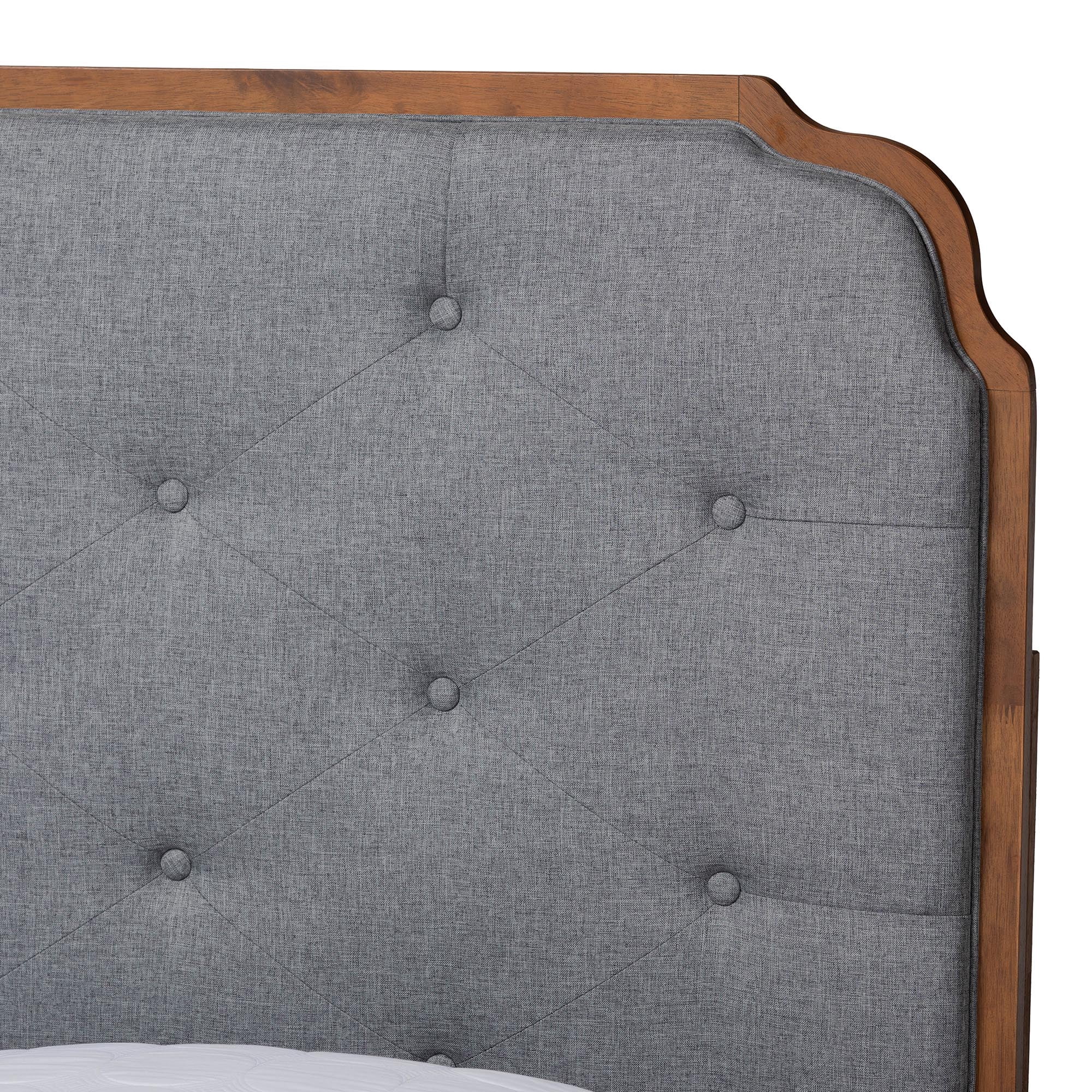 Baxton Studio Roald Mid-Century Platform bed, King, Walnut Brown