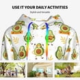 thumbnail image 4 of Lsque Lovely Avocado Pattern Casual Women's Hoodie,Hooded Sweatshirt with Kangaroo Pocket,Pullover Hoodie with Eye-catching Drawstrings-Small, 4 of 7