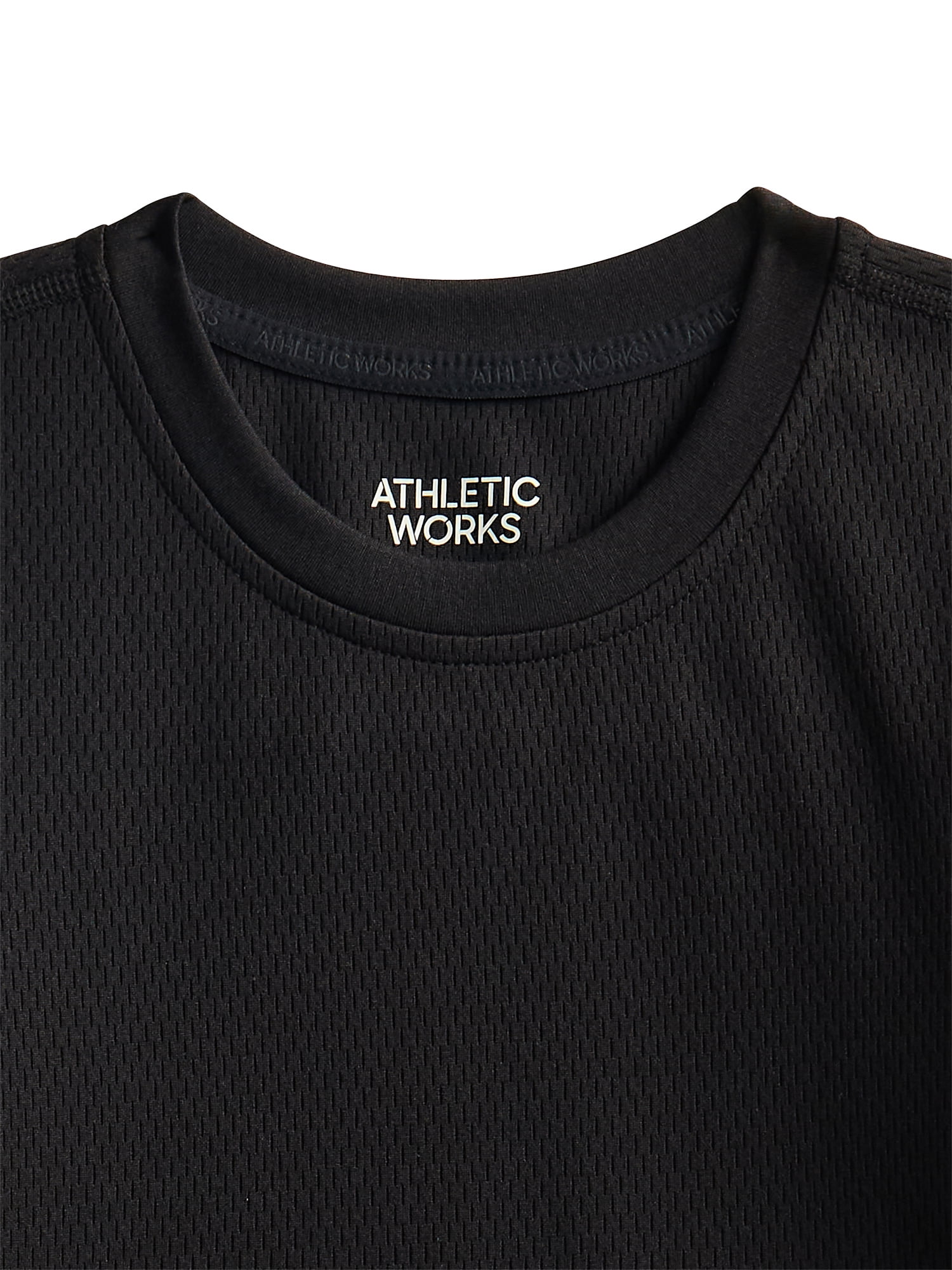 Athletic Works Boys Textured Performance Tee with Short Sleeves, Sizes 4-18 & Husky