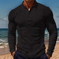 thumbnail image 2 of Kaemgyyd Men's Casual Shirts Classic Button Basic Long Sleeve Tops Trendy Solid Color Collar Stylish Golf Tees, 2 of 4