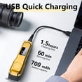 thumbnail image 5 of Cortapelos para hombres, Afeitadora eléctrica profesional Cortapelos para hombres Acabado Recortador Cortes de pelo y kit de barba (9 piezas/USB/Recargable/Pantalla LCD/Inalámbrico/Oro negro), 5 of 5