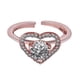 thumbnail image 2 of Anillos para mujer, regalos para mujer, moda femenina, dos en uno, combinación, forma de corazón, apertura, anillo ajustado, joyería, 2 of 5