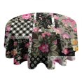 thumbnail image 4 of Pioneer Flower Floral Print Pattern Round Tablecloth 60"x60",Wrinkle Wipeable Table Cloth for Kitchen Dining Room Picnic Patio Party, 4 of 6