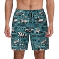 thumbnail image 2 of Picia Modern Excavator pattern Mens Swim Trunks with Compression Liner Stretch Beach Shorts Quick Dry with Zipper Pockets No-Chafing Board Shorts-XX-Large, 2 of 9