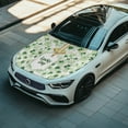 thumbnail image 3 of Uorisanigo Green Luck Day Hood Cover Easy to Install Car Hood Protector Cover Quick Dry Polyester Fabric Hood Wrap Women Men Automotive Exterior Accessories for Most Sedans, 3 of 7