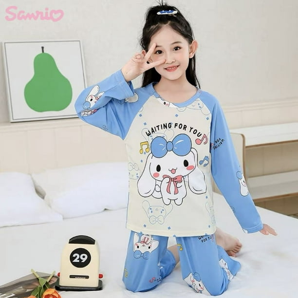 Sanrioed Anime Kuromi Cinnamoroll Children Pajamas Cartoon Kawaii Boys  Girls Baby Clothing Home Nightwear Sleepwear Gift