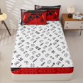 thumbnail image 4 of Erosebridal Game Controller Pattern Zipper Twin Comforter Sets with Fitted Sheet and 2 Pillowcases,Video Game Zipper Bedding Set,Red Black,Reversible, 4 of 6