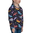 thumbnail image 3 of Lsque Cartoon Dinosaur Patten Youth Hoodie Sweatshirt Pullover with Kangaroo Pocket Boys and Girls Hoodie Warm Hoodie for Kids-X-Large, 3 of 6
