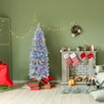thumbnail image 2 of Costway 5 FT Pre-lit Christmas Tree Hinged Pencil Decoration 190 Multi-Color LED Lights, 2 of 10