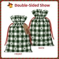 thumbnail image 2 of Honeii Green White Christmas Tree Lumberjack Plaid Print Small Burlap Bags,Christmas Drawstring Treat Bags Gift Bags Reusable Candy Goodie Wrapping Bags for Holiday Party Favors Supplies -Small, 2 of 9