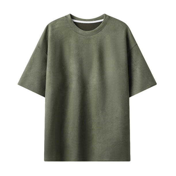 pstuiky camisetas de hombre, Camisas casuales de moda para hombre, de color liso, con cuello redondo y hombros caídos, mangas cortas camisas casuales para hombre xxxxl