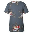 thumbnail image 2 of Guardurnaity Camiseta de mujer con estampado de manga corta con cuello Blusa casual Prendas para la parte del cuerpo Gris L, 2 of 5