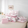 thumbnail image 6 of Homewish Lovely Bowtie Rabbit 7-Piece Bedding Comforter Set,Cute Bowtie Ribbon King Bedding Sets,Pink Flower Floral Bed Sheets For Girl,Ultra Soft Home Decor Reversible, 6 of 8