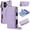 Violet, variant on ELEHOLD For iPhone 16 Plus Phone Case Leather Crossbody Zipper Card Wallet Flip Case Kickstand Cover, with Ring Holder,Full Body Protection-Black