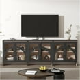 thumbnail image 4 of JOINICE Modern Black Accent Cabinet with Arched Glass Doors for Living Room, Entryway, and Kitchen, 3 Pieces, 4 of 7