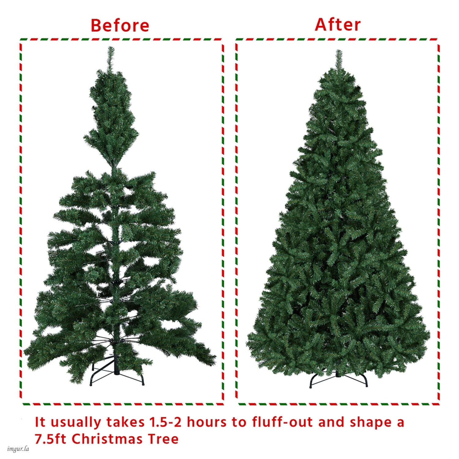 Alden Design 7.5FT Artificial Christmas Tree Hinged Xmas Tree with Foldable Stand,Green