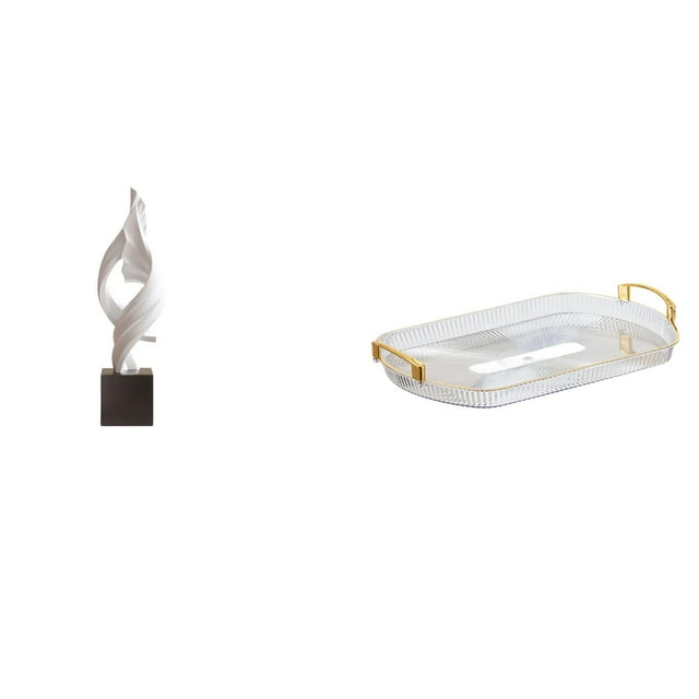 Estatua de arte abstracto, escultura moderna de resina, bandeja rectangular para servir, figura creativa, bandeja de almacenamiento, material de resin