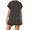 thumbnail image 4 of LEKODE 2 Piece Sets for Women Summer Linen Short Sets for Women Matching Sets Women Clothing Sweatsuit Lounge Set Womens Beach Vacation Clothes for Women Black M, 4 of 5