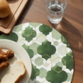 thumbnail image 3 of Sage Green Geometric Moroccan Round 13 Inch Placemats Set of 8, Abstract Art Ombre Modern HeatResistant Non Slip Place Mats for Dining Table, Wipeable Braided Kitchen Table Mats for Housewarming, 3 of 9