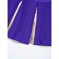 thumbnail image 6 of Zaldita Girls Cheerleading Uniform Fancy Dance Costume Crop Tops with Pleated Skirt and Pom Pom Set Dance Dress Purple 14, 6 of 7
