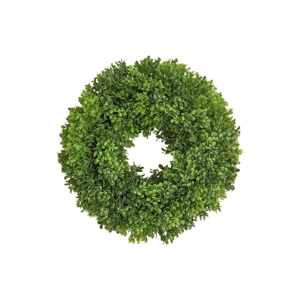 Flores Del Sol Flores Artificiales, 15,75 Pulgadas (40 cm) Dos Tonos Milán Vine Corona, Plantas Verdes Anillo de Flor para la Puerta de Casa Colgando Pared