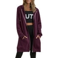 thumbnail image 2 of Frontwalk Ladies Hoodies Solid Color Hooded Sweatshirts Long Sleeve Hoodie Sweatshirt Women Warm Jackets Zip Up Wine Red XL, 2 of 4