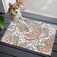 thumbnail image 3 of Entryway Rug 2'x3', Paisley Flower Small Rug for Kitchen Bathroom Door Mat Indoor Entrance, Spring Watercolor Floral Leaf Plant Orange Non-Slip Area Rugs Floor Mats Carpet Front Door Rugs, 3 of 8