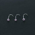 thumbnail image 4 of K-KED Punk Zircon Nose Stud Surgical Steel Nose Ring Lip Rings Body Piercing Jewelry~-11, 4 of 9