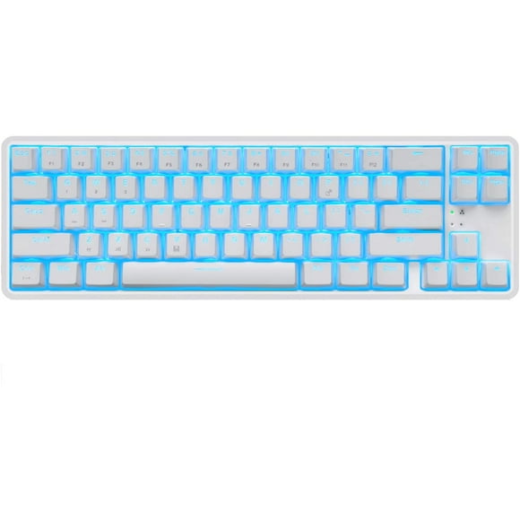 Wireless 60% Mechanical Gaming Keyboard,Ultra-Compact Blue Backlit Keyboard Bluetooth 4.0 Tepy C Wired/Wireless Blue