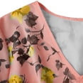 thumbnail image 7 of Summer Chiffon Dresses for Women V Neck Short Sleeve Pleated Floral Print Midi Dress Elegant Work Beach Holiday Flowy Sundress S-2XL, 7 of 7