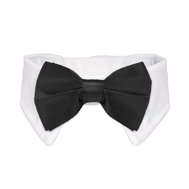 Corbata Para Perros Koolmox Tux Collar Para Perros Para Bodas Con Collar Blanco Ajustable Hecho A Mano Y Corbata Negra Corbata Clásica Para Perros Pequeños A Medianos Gatos Cachorros Disfraces De San