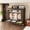 brown, variant on 59Inch Portable Closet Organizer, 3 Hanging Rods, 3 Drawers & 3 Storage Shelves, Dustproof Non-woven Fabric Wardrobe, Easy to Assemble for Bedroom, brown