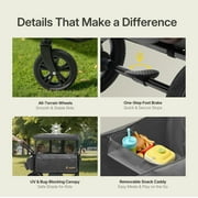 BabyVista Wagon Stroller All-Terrain for 2 Kids with Canopy, Parents Organizer, Adjustable Handlebar, Compact Foldable Baby Stroller Collapsible Toddler Stroller