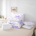 thumbnail image 6 of Erosebridal Purple Bow Tie 7-Piece Bedding Comforter Set For Girls,3D Cartoon Loves Print Kids King Bedding Sets,Reversible, 6 of 7
