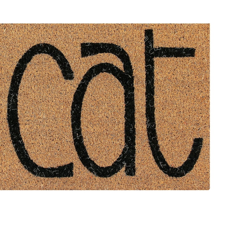 Better Trends Coir Door Mat 100% Natural Jute 18 inch x 30 inch Rectangle, Cat Home
