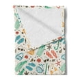 thumbnail image 2 of Summer Soft Flannel Fleece Throw Blanket, Continuous Beach Accessories in Vintage Colors Swimsuits Shells Flippers, Cozy Plush for Indoor and Outdoor Use, 60" x 80", Ivory Multicolor, by Ambesonne, 2 of 5