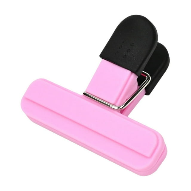 1 Pack Bag Clips, Plastic Chip Clip, Chip Clips Bag Clips Food Clips, Bag Clips for Food, Heavy Duty Air Tight Seal Kitchen Clips Snack Clips Food Bag Clamp Clips (Light Pink)