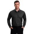 thumbnail image 4 of DARING DIVA Men's Point Collar Long Sleeve Button Down Formal Shirts M Black, 4 of 7