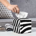thumbnail image 6 of Kdxio Zebra Print Tissue Box Cover,Square Decorative PU Leather Facial Paper Case Organizer Holder Dispenser for Bathroom,Night Stands,Desk,Car 5.2''X5.2''X5.2'', 6 of 8
