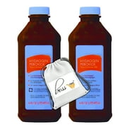 (2) Hydrogen Peroxide Topical Antiseptic Solution, 16oz Bottle Multipurpose Cleaning First Aid Disinfecting Agent Home Office Household Use & CUSTOM Storage Carrier