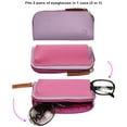 thumbnail image 5 of [3 PACK], JAVOedge Double Eyeglass Case Fits 2 Frames in 1 Soft PU Zipper and Pouch Style Storage with Microfiber Cloth, 5 of 7