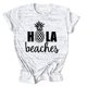 thumbnail image 1 of Camiseta Estampado de letras Cuello redondo Manga corta Casual Suelto Cómodo Top básico de verano, 1 of 4
