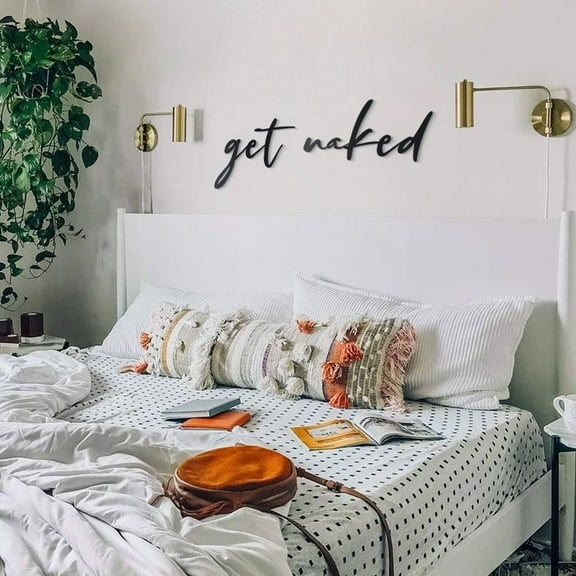 SUSSEXHOME Get Naked Metal Wall Art - Wall Decor for Living Room, Bedroom Sign, Modern Style