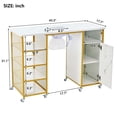thumbnail image 6 of M optimized Manicure Table Nail Makeup Desk with Electric Downdraft Vent, Lockable Wheels, Wrist Rest, Open Shelf Storage Cabinet Nail Table, 6 of 7
